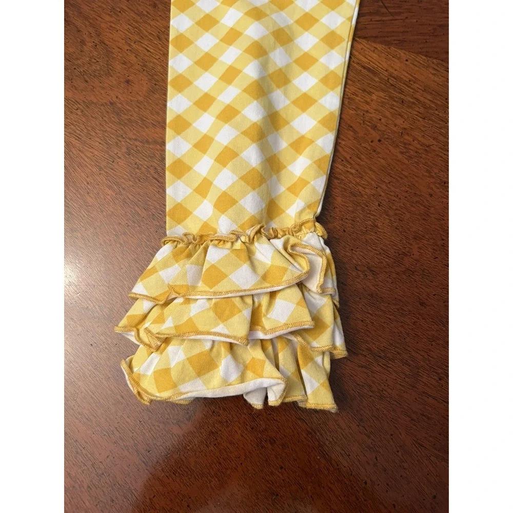 Serendipity‎ 9-10 Girls Yellow Checkered Leggings